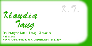 klaudia taug business card